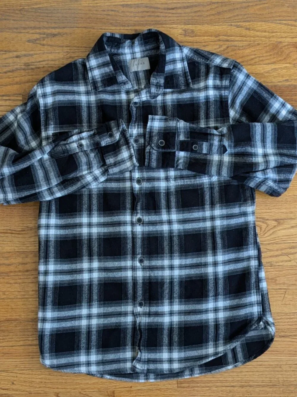 Jachs // Flannel Overshirt // Black &White // M